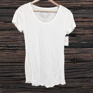 White Short Sleeve Fitted Tee